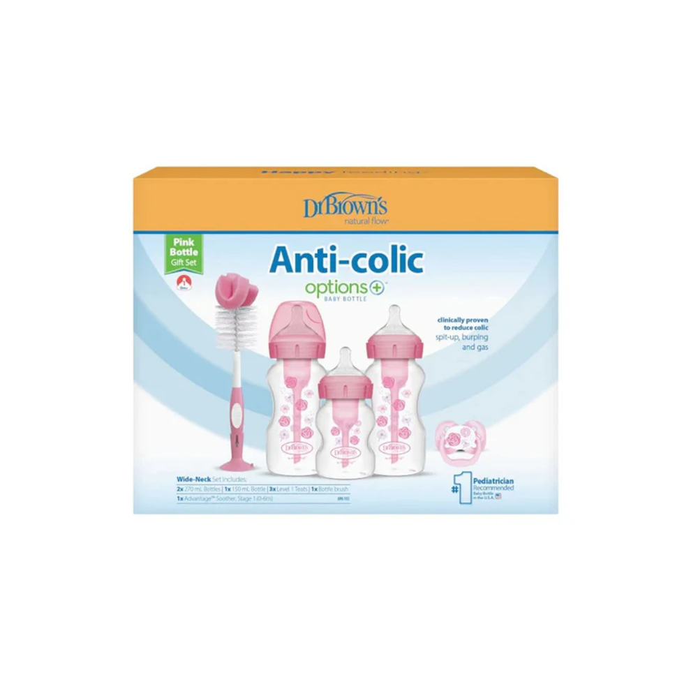 Dr Brown - Options+ Anti-Colic Gift Set - Pink