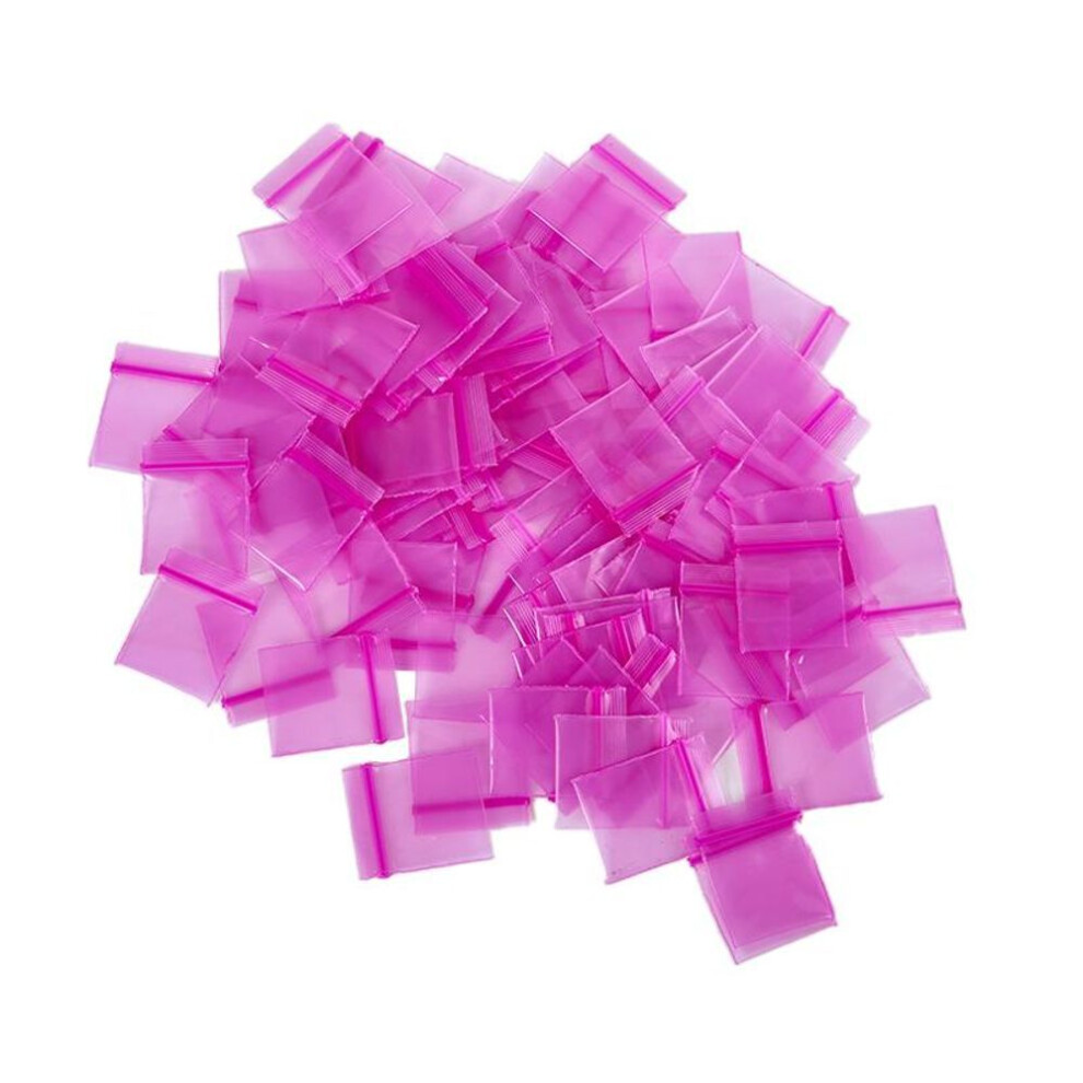 (pink) 100Pcs Plastic Packaging Bags Ziplock Pill Packaging Pouches  Mini Zip Lock Bags Zipper Bag Ziplock Bag