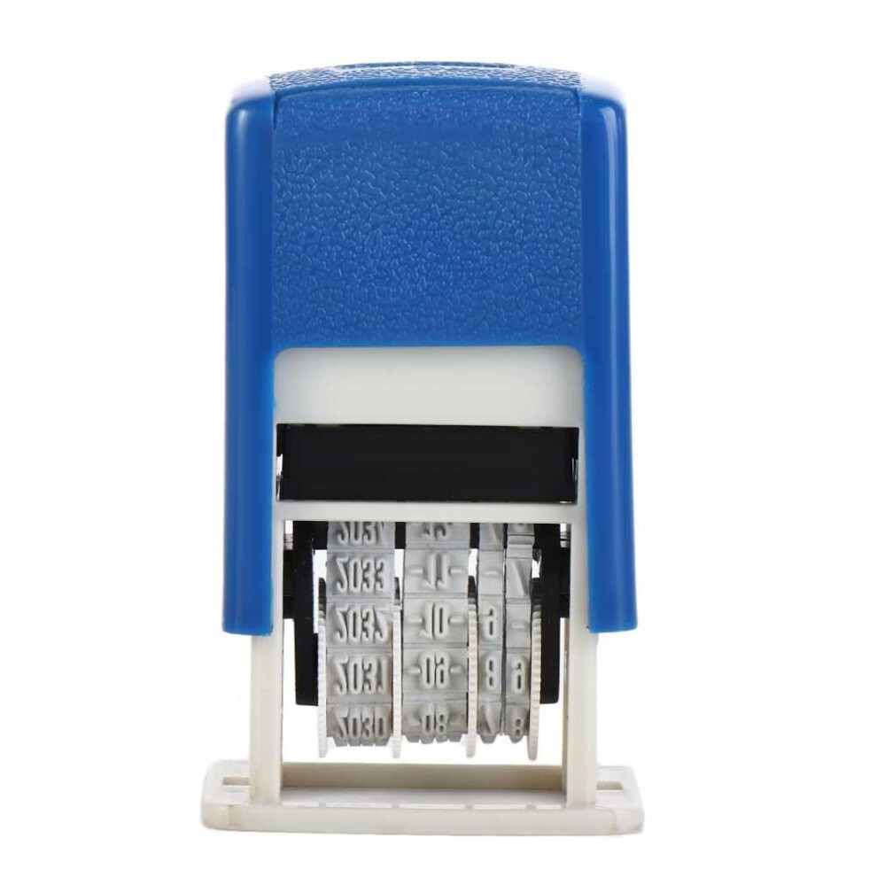 (blue) Diy Handle Account Date Stamps Stamping Automatic Ink Return Mini Self-inking Stamps For Office Supplies Date Wheel Stamp