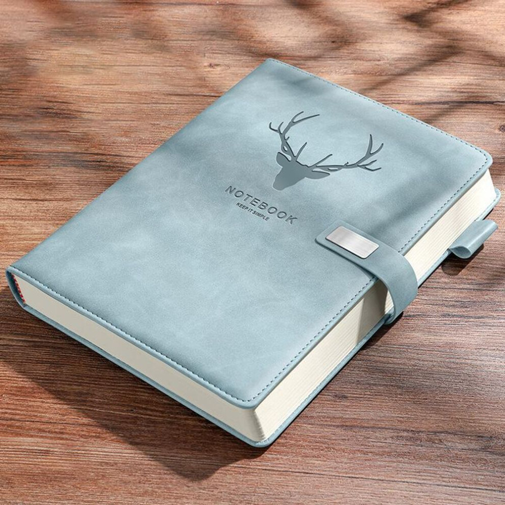 (blue) Thick Notebook A5 Thickened Notepad College Students Leather Business Notepad Work Meeting Record Book Office Diary Sketchbook