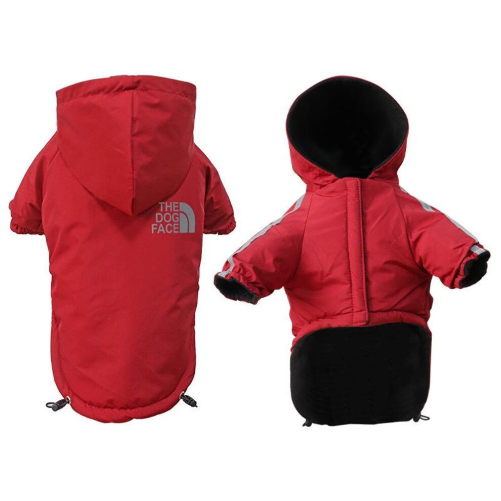 (red, S) Waterproof Dogs Clothes Reflective Pet Coat For Small Medium Dogs Winter Warm Fleece Dog Jackets Puppy Raincoat Chihuahua Outfit