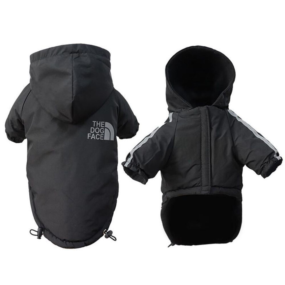 (black, L) Waterproof Dogs Clothes Reflective Pet Coat For Small Medium Dogs Winter Warm Fleece Dog Jackets Puppy Raincoat Chihuahua Outfit