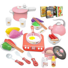 (Pink)Simulation Miniature Kitchen Toy Set, Children's Kitchen Pretend Play Toys Pretend Game