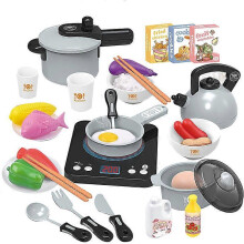 (Black)Simulation Miniature Kitchen Toy Set, Children's Kitchen Pretend Play Toys Pretend Game