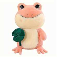 (pink)Lotus leaf frog creative doll plush toy childrens cute girl pillow doll creative doll
