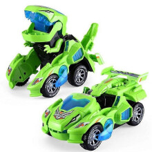 (green)Transforming Dinosaur Chariot Children's Universal Toy Car Electric Light Music Toy