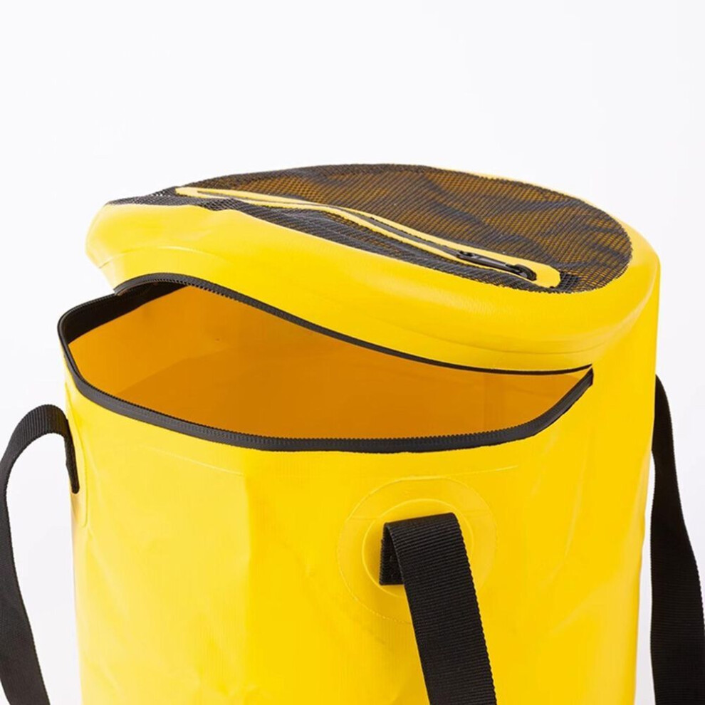 Foldable Collapsible Bucket with Lid Folding Water Container Zipper Lid