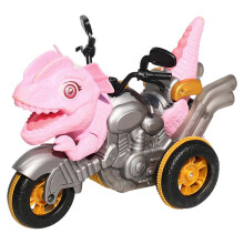 (Pink)Dinosaur Motorcycle Boys Gifts Kid Toy Remote Control Diy Creative Deformation Car Toys
