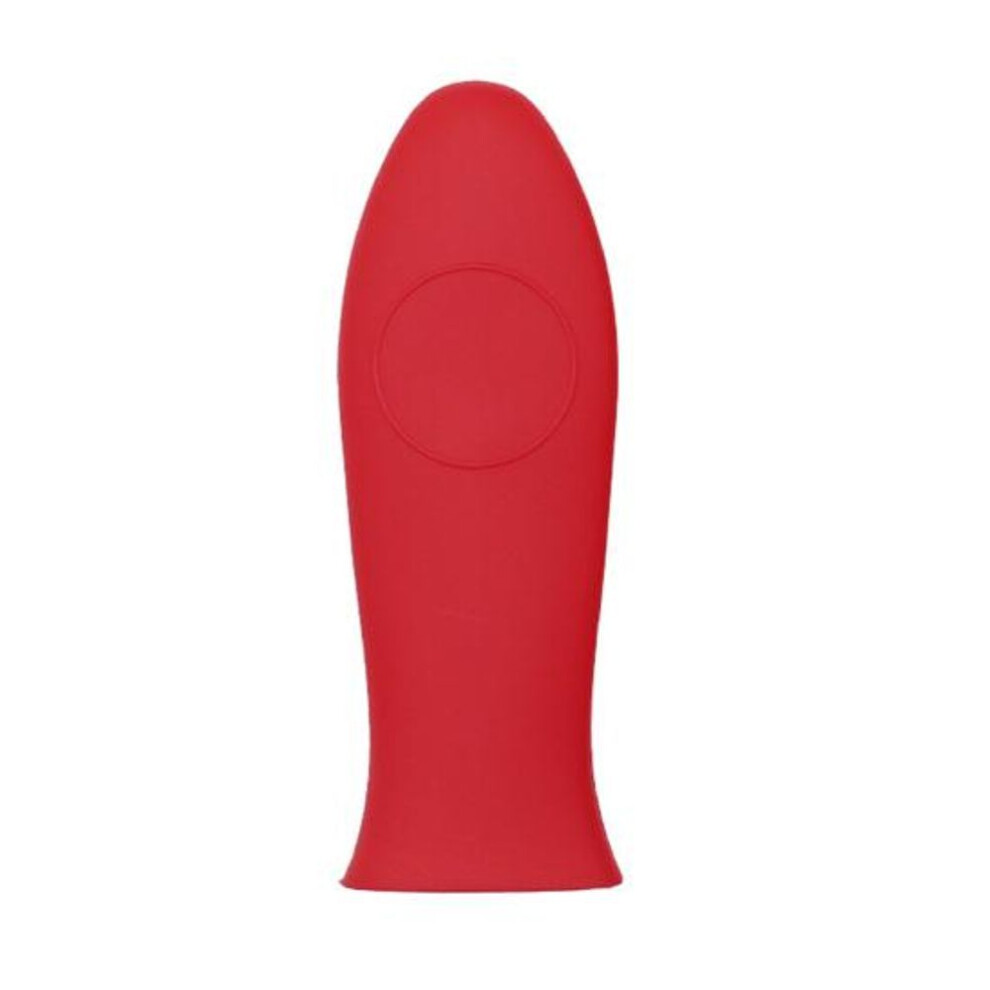 (red) Silicone Pot Handle Cover Heat Resistant Potholder For Cast Iron Skillet Flexible Rubber Sleeve Protects Hands From Burns Hangable Kitchen Accessory