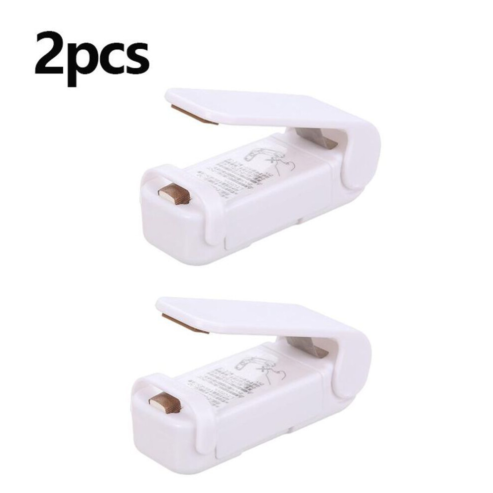 (white, 2pcs) 1/2pcs Mini Heat Bag Sealing Machine Package Sealer Bags Thermal Plastic Food Bag Closure Portable Sealer Packing Kitchen Accessories