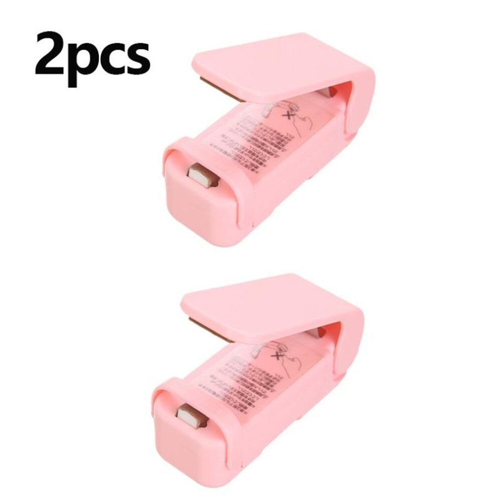 (pink, 2pcs) 1/2pcs Mini Heat Bag Sealing Machine Package Sealer Bags Thermal Plastic Food Bag Closure Portable Sealer Packing Kitchen Accessories