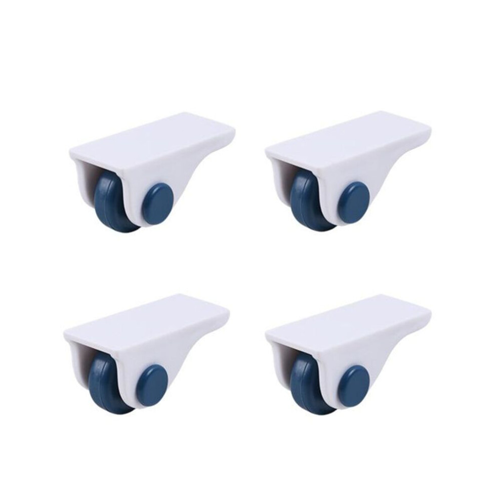 (blue, 4pcs) 4/8pcs Stickable Wheels Household Furniture Casters Storage Box Rollers Trash Can Rollers Storage Box Basket Moving Small Wheels