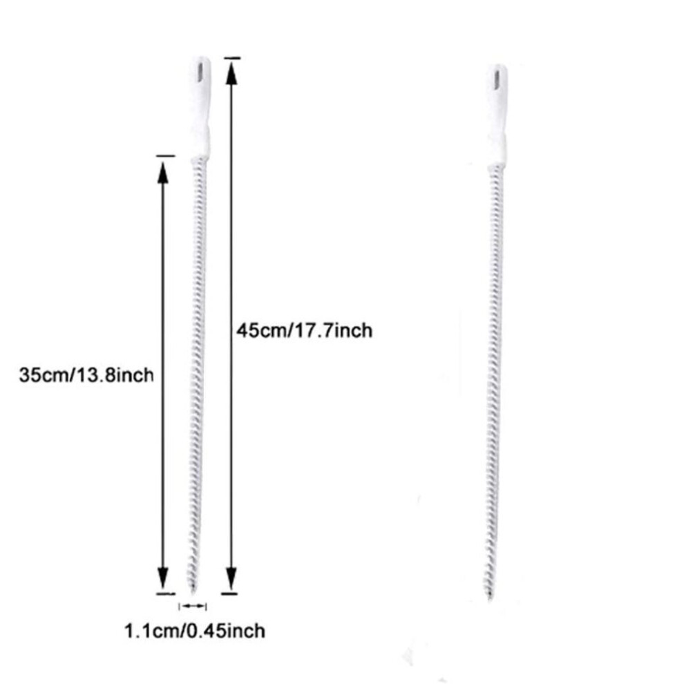 (as the picture, 2pc 45cm) 1/2pcs Super Long Pipe Dredging Brush Bathroom Hair Sewer Sink Cleaning Brush Flexible Drain Cleaner Clog Plug Hole Remover Tool