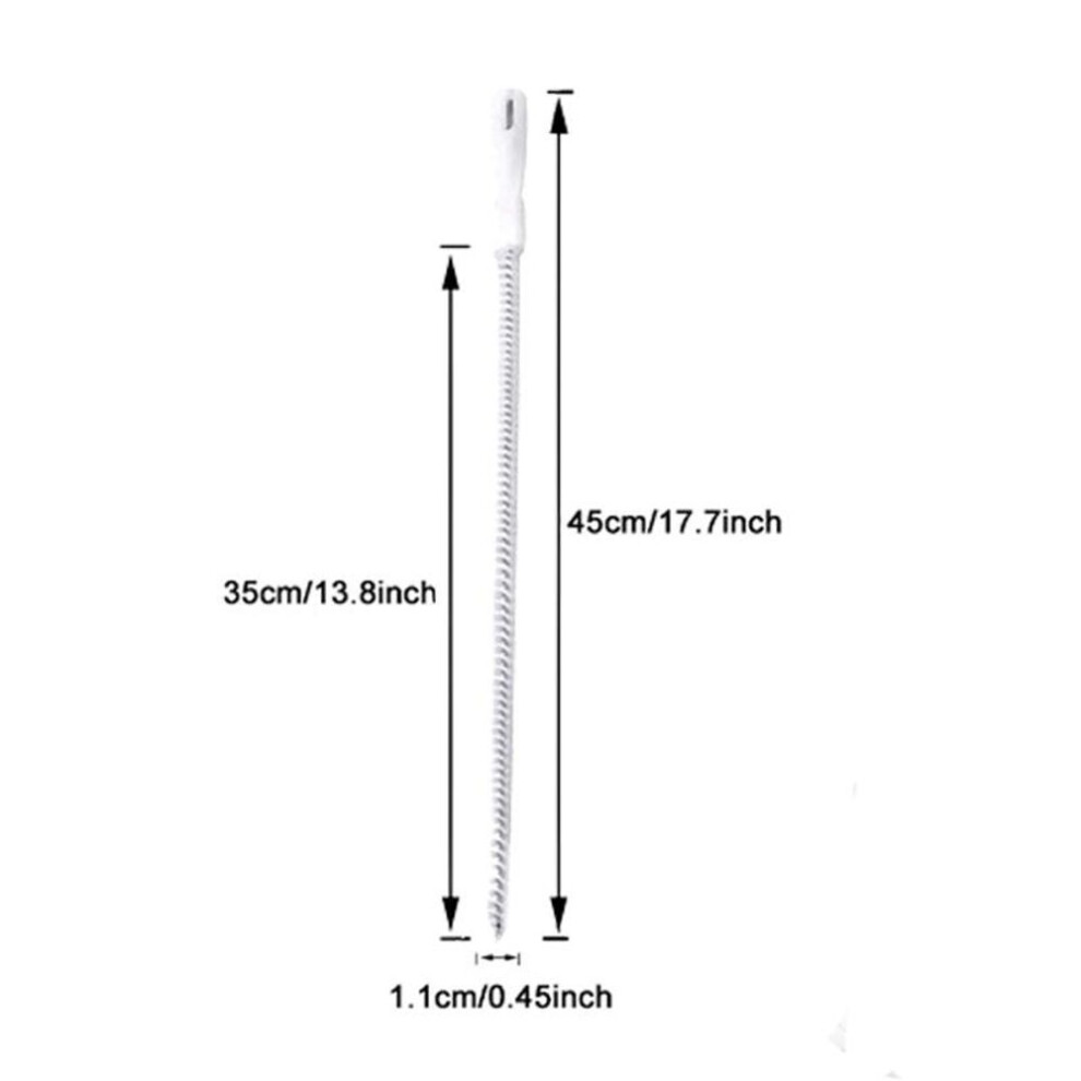 (as the picture, 1pc 45cm) 1/2pcs Super Long Pipe Dredging Brush Bathroom Hair Sewer Sink Cleaning Brush Flexible Drain Cleaner Clog Plug Hole Remover Tool