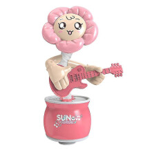 (Pink)Electric Dancing Flower Toy Shaking Flower Toy Shaking Playing The Guitar Toy Flower