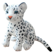 (snow leopard)Cute simulated lion, leopard, snow leopard plush toy, forest animal doll, realistic rag doll