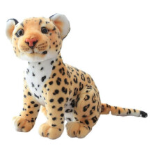 (leopard)Cute simulated lion, leopard, snow leopard plush toy, forest animal doll, realistic rag doll