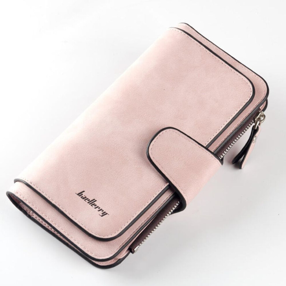 (pink) Brand Designer Luxury Long Women Wallet Female Scrub Bag Ladies Money Coin Purse Credit Card Holder