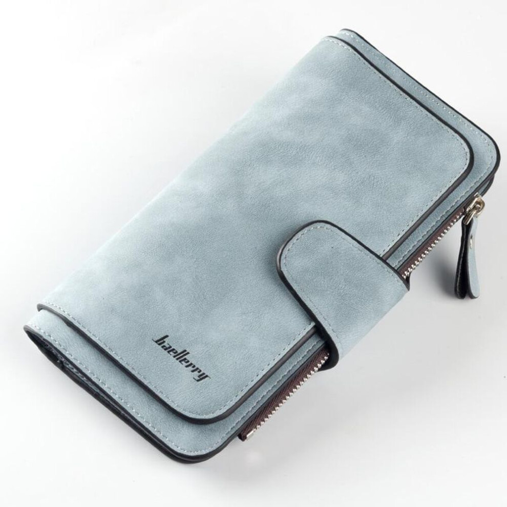 (light blue) Brand Designer Luxury Long Women Wallet Female Scrub Bag Ladies Money Coin Purse Credit Card Holder