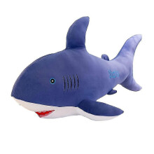 (55CM,Blue)Threecolor fish plush toy soft down cotton shark dolphin ocean doll doll gift