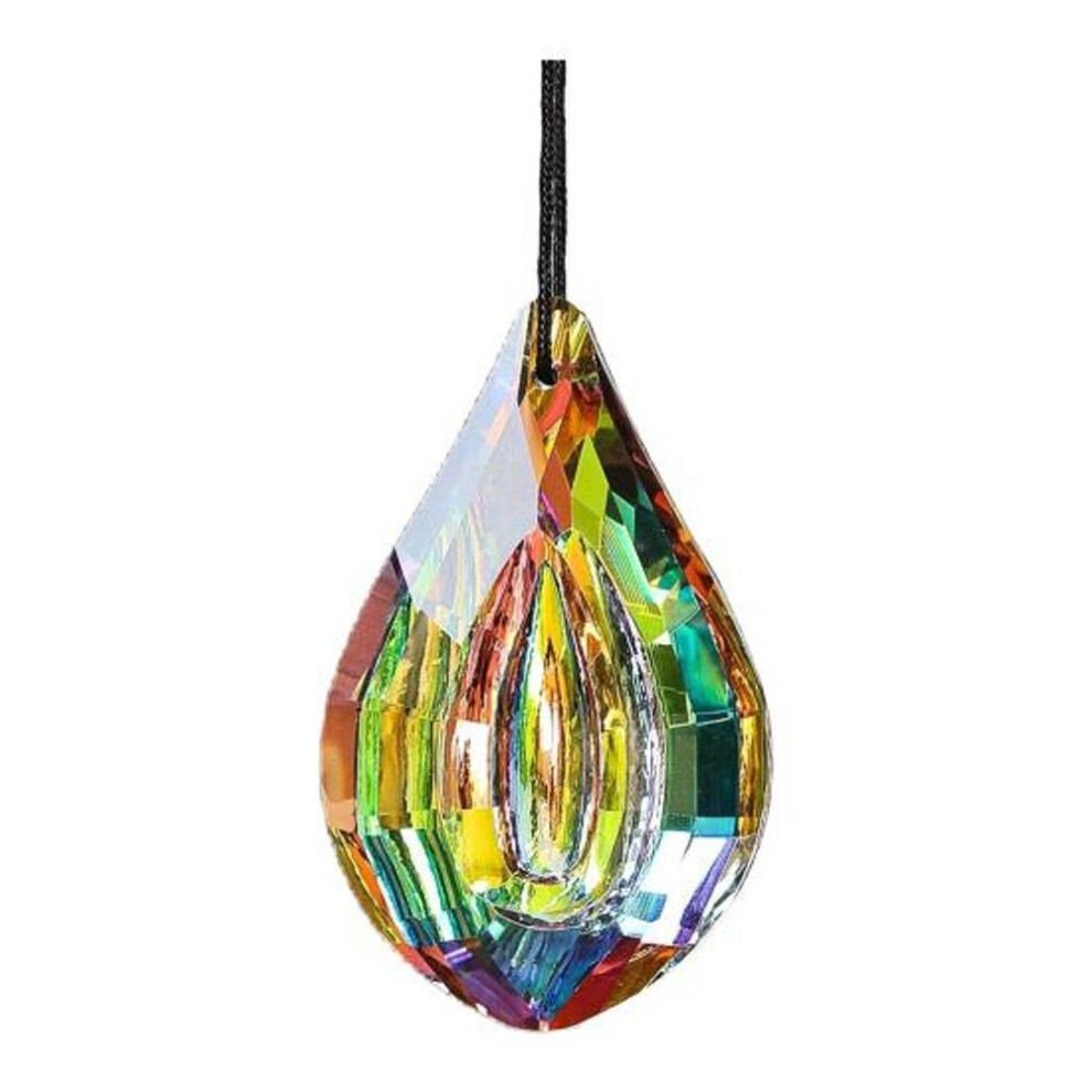 (B) Faux Crystal Prism Sun Catcher Decoration Indoor Outdoor Garden Window Hanging Rainbow Maker