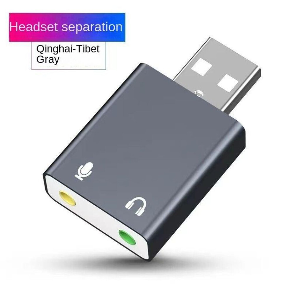 (grey) Usb Headphone Converter Driver-free, Usb To 3.5mm Computer Audio Cable, Apple Microphone Adapter, External Sound Card
