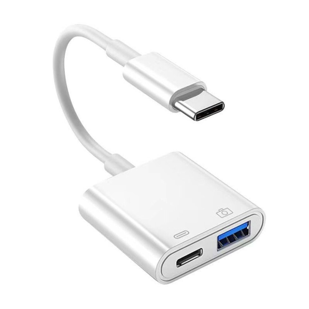 (white) Mobile Phone, Tablet Otg Converter, Usb High Current 500ma With External Power Supply Mouse Keyboard Usb Card Reader