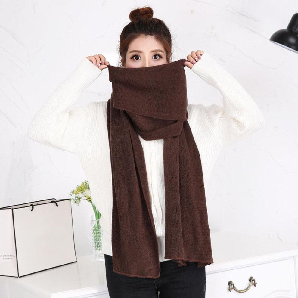 (coffee) Men Women Winter Warm Scarves Pure Imitation Cashmere Colors Scarf Neck Wamer
