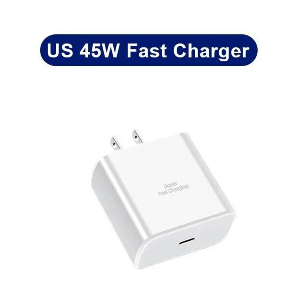 (white, White US Plug) PD Charger 45W For Samsung Galaxy S23 S22 S21 S20 Fast Charging High Speed Type C Mobile Phone Adapter for IPhone Xiaomi Huawei