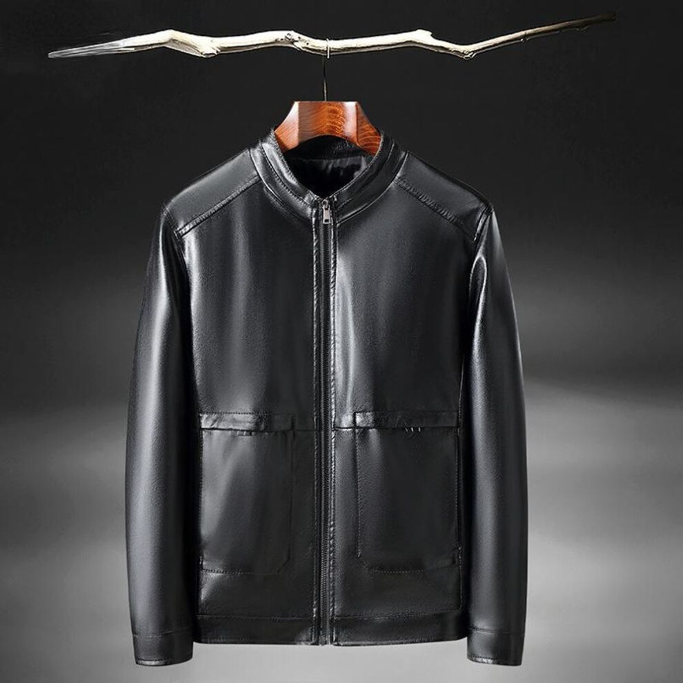 (black, 56) Spring and Autumn New Men's Fashion Clothes Thin Men's Standing Neck Jacket Casual Men's Coat