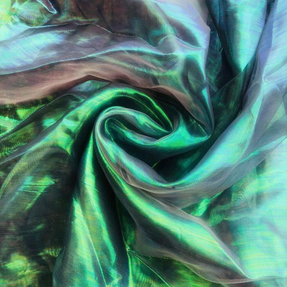 (black) Colorful Sewing Mesh Cloth Fluorescent Yarn Organza Glass Yarn Laser Tulle Fabric Silk Chiffon