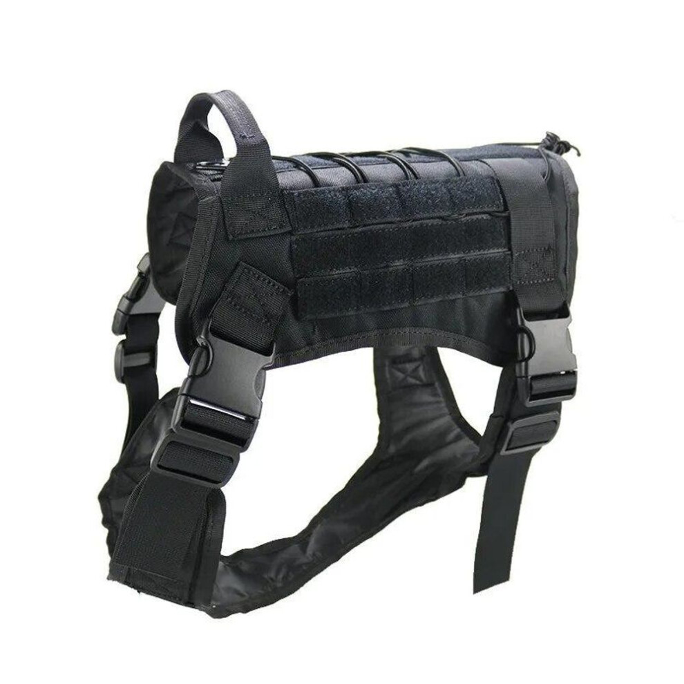 (black, L) Tactical Dog Harness Military Pet German Shepherd K9 Pet Training Vest Dog Harness and Leash Set for Small Medium Large Dogs