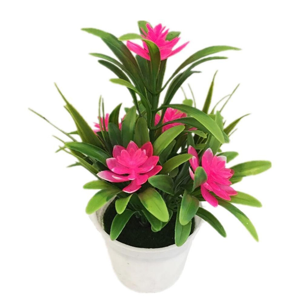(pink) Artificial Fake Lotus Flower Potted Plant Bonsai Wedding Party Garden Home Decor Live City Fashion Home Decor
