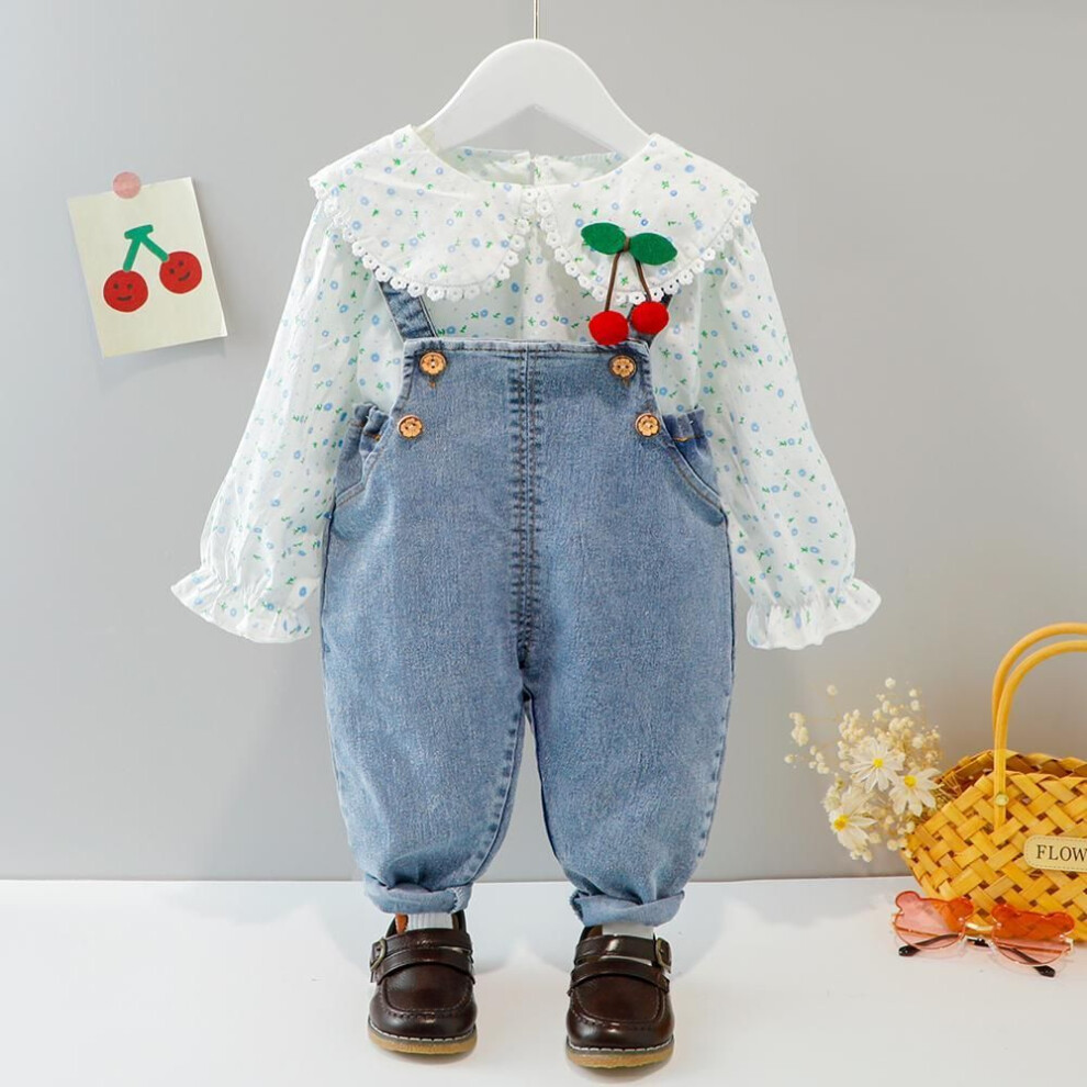 (blue, 80) Baby Girls Clothes Set 2pcs Autumn  Fashion Style High Quality Hooded Child Infant Casual Suit