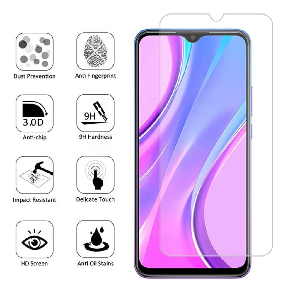 (clear, Redmi 9) 9H for Redmi 9 Tempered Glass Redmi 9A Screen Protector on Xiaomi Redmi Note 9 Pro Max Note 9S Redmi 9C Glass Protective Film