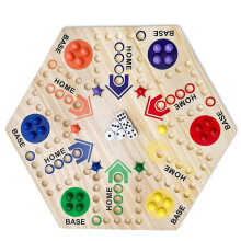Aggravation Board Game Game Double Sided Painted Game Board 4 and 6 Player Fast Track Board Game Wooden Family Board Games for Adults Kids and Family