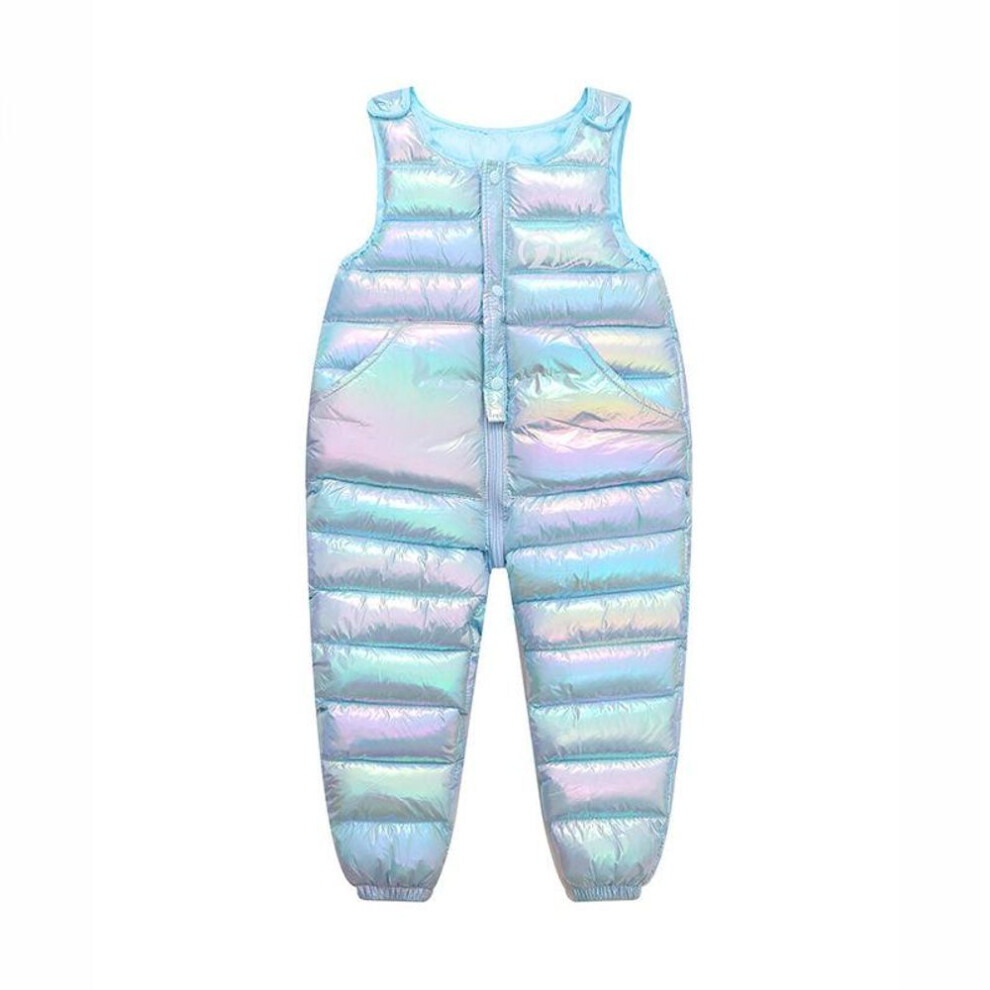 (blue, 100cm) Winter Girls Warm Overalls Autumn Boys Girl Thick Pants Baby Kids Jumpsuit High Quality Clothing Children Ski Down Overalls