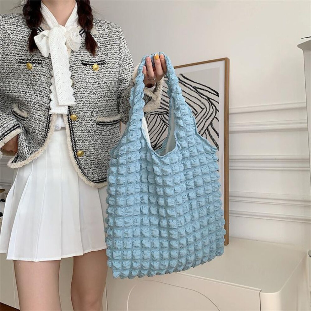 (blue, 39x8x30cm) Yogodlns Women Fashion Quilted Shoulder Bag Space Cotton Large Capacity Handbag and Purse For Female Travel Shopping Tote Hobos Bags