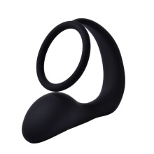 (Black, A) Male Prostate Vibrator Massage Anal Butt Plug Delay Ring Male Sex Toy