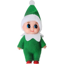 (Green) Tree Christmas 29in Elf Doll Home Oranment Kids Baby Bookshelf Decor Toy Gift