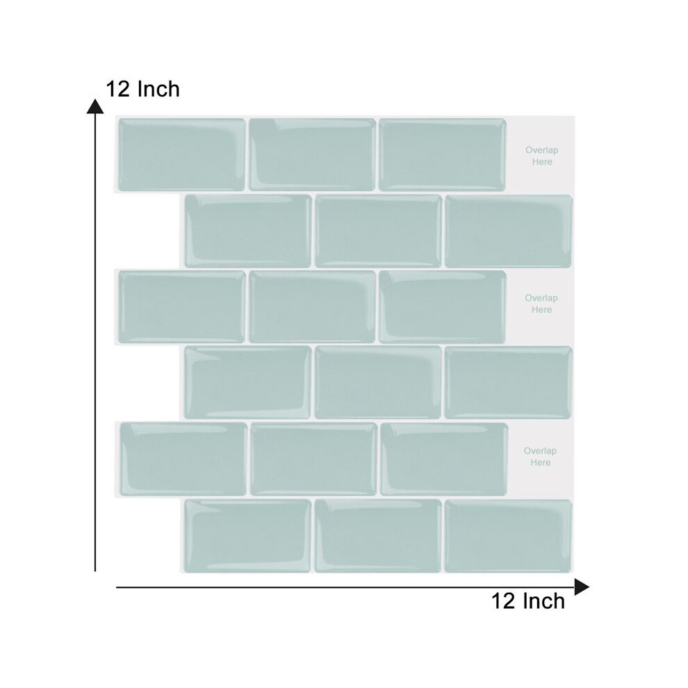 (Green) Adhesive Self 3d Sticker Kitchen Tile Backsplash Bathroom Mosaic Wall Decor Art