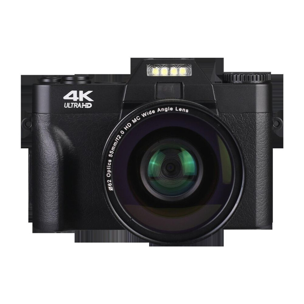 (as the picture, standard wide lens) 4k Hd Professional Digital Camera Camcorder Wifi Webcam Wide Angle 16x Digital Zoom 48mp Pography 3 Inch Flip Screen Recorder