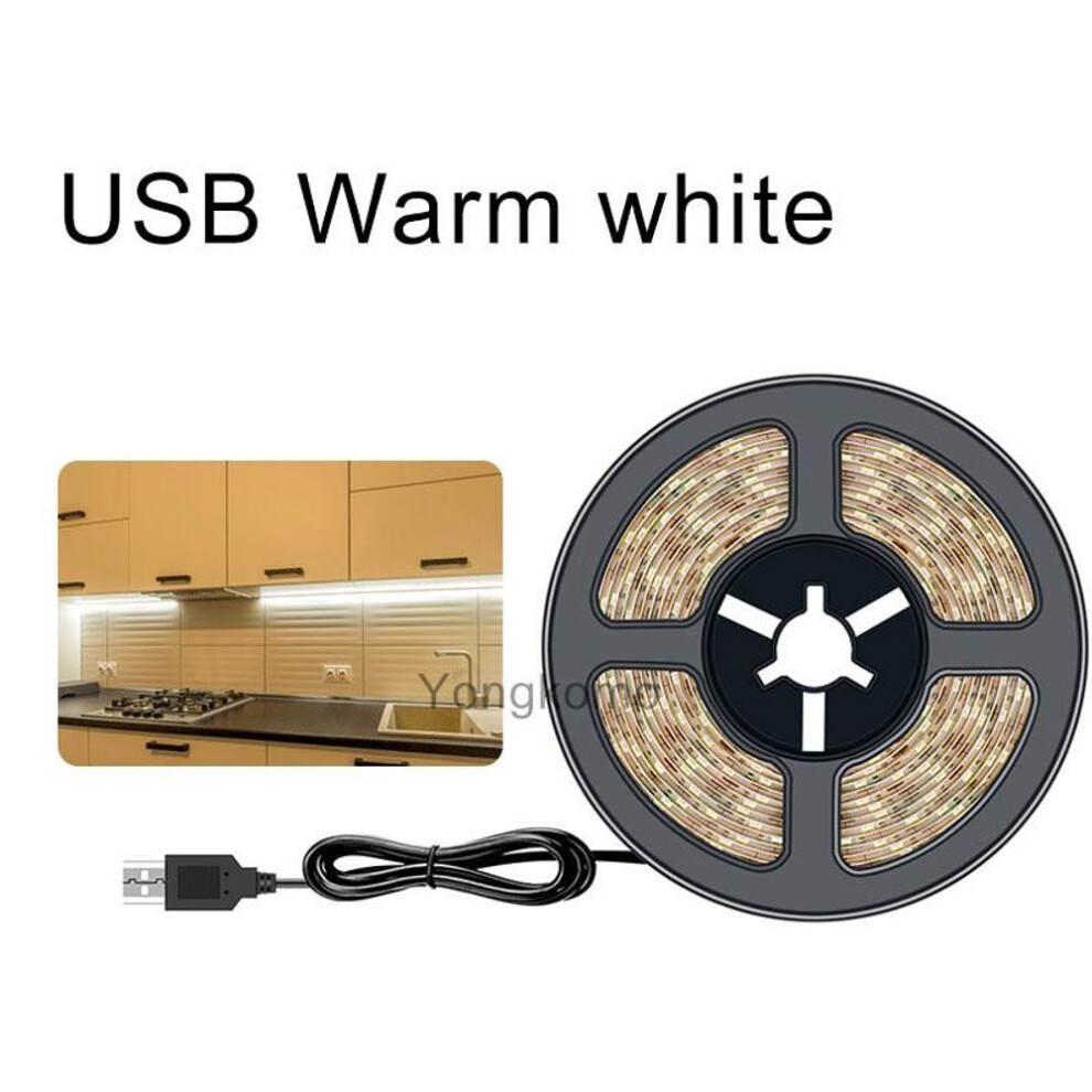 (warm white, 4M 240LEDs) Usb Led Strip Light 5v Smd 2835 Led Tv Background Lighting 1m 2m 3m 4m 5m Warm White Flexible Led Lights Christmas Home Decor