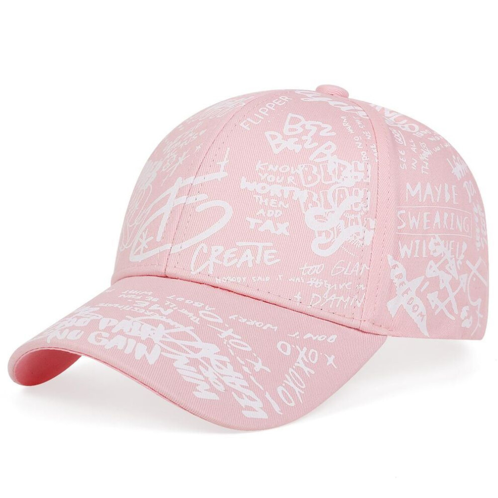 (pink) Baseball Cap Graffiti Sun Hip Hop Cap Visor Spring Hat Men Adjustable Snapback Cotton Cap For Women Men Hats