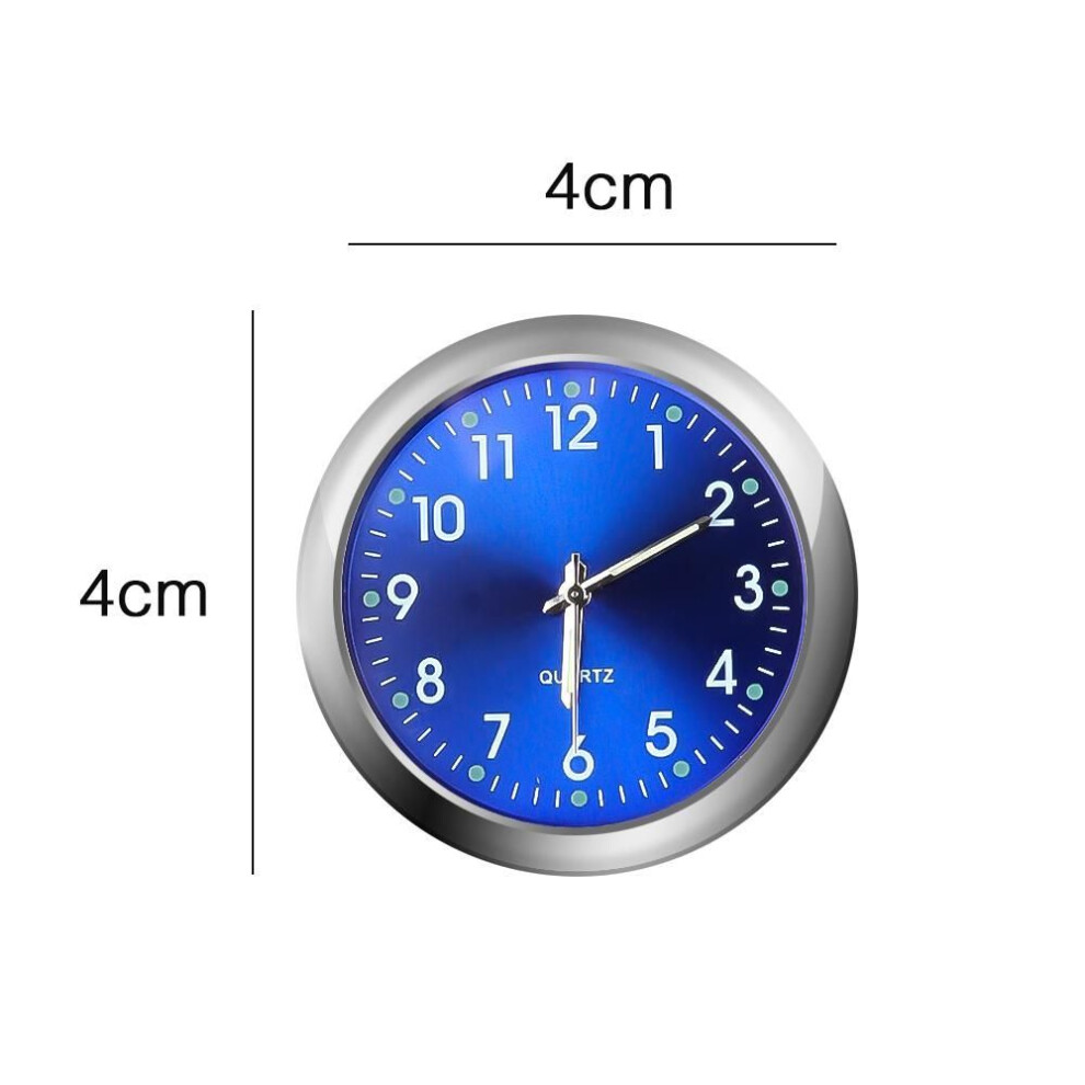 (blue, 40MM Diameter) Car Clock Air Conditioner Vest Hour For Car Dashboard Office Workbench Or Locker