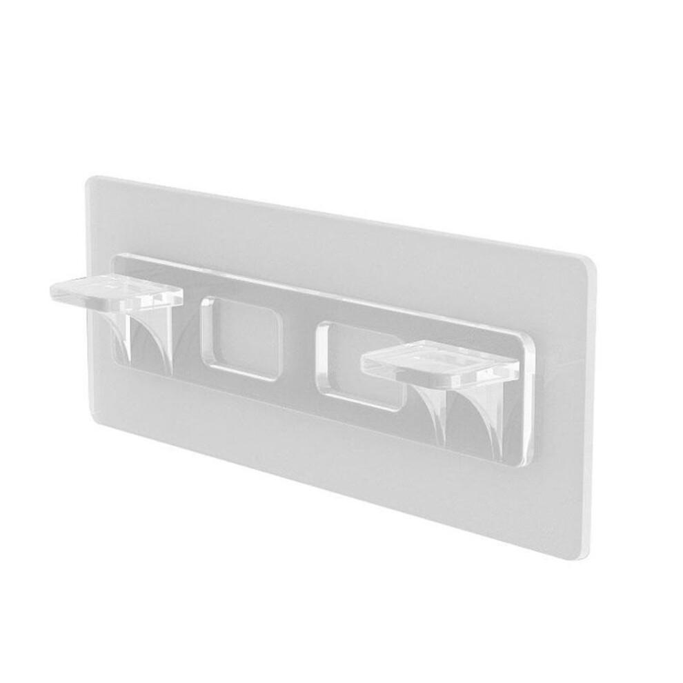 (transparent) Houseeker Enhanced Clapboard Bracket Hooks Punch-free Layered Partition Support Shelf Paste Hook Clapboard Wall Mounted Stickers