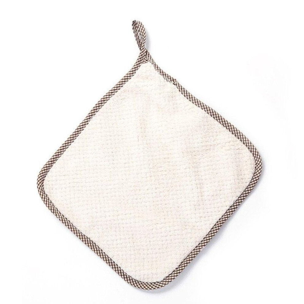 (beige, 25x25CM) Soft Kitchen Towels For Dishes Microfiber Cloth Super Absorbent Hanging Hand Towel Kitchen Tools