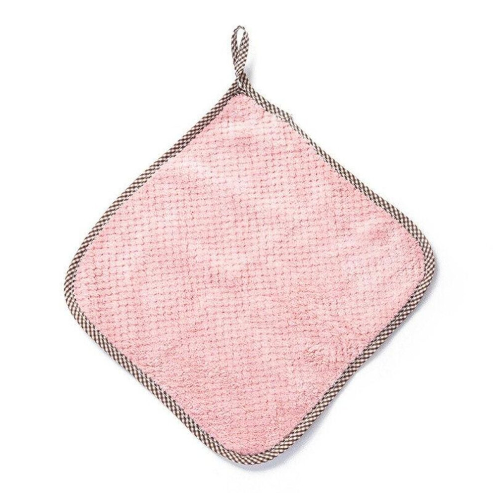 (pink, 25x25CM) Soft Kitchen Towels For Dishes Microfiber Cloth Super Absorbent Hanging Hand Towel Kitchen Tools