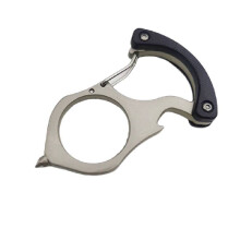 (Black) Alloy Purpose Multi Keychain Tool Bottle Opener Window Breaker One Convenient In