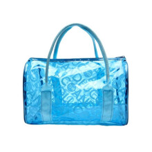 (Blue) Waterproof Outdoors Swimming Bag Wash Bags Portable Simple Beach Handbag Jelly